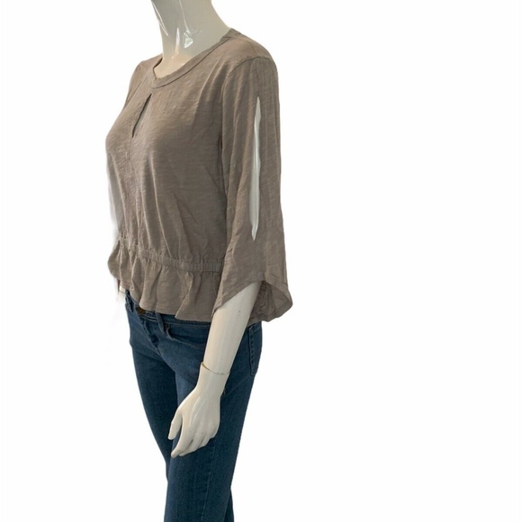 New M By Wilt 3/4 Flared Sleeves Gray Blouse XS Top Classic Shirt cotton size 2 - Picture 5 of 10